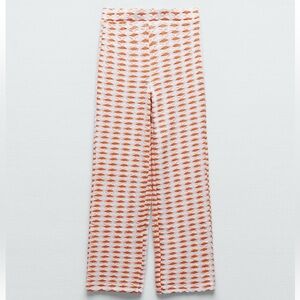 Wide leg jacquard pants